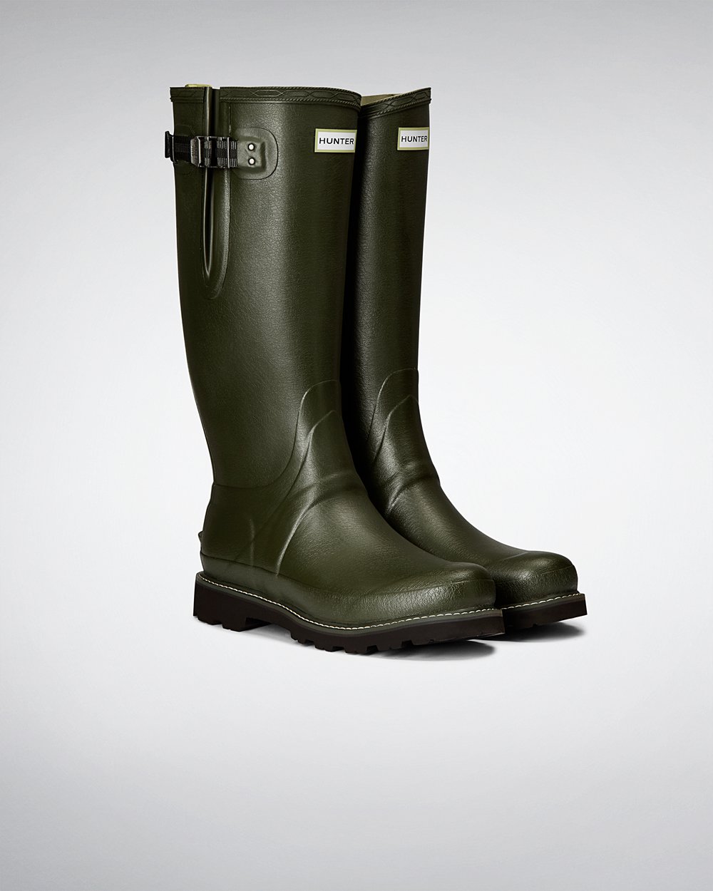 Botas De Altas Balmoral Side Adjustable Hunter Hombre - Verde Oscuro Oliva - 382654GBT